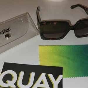 QUAY Total Vibe Polarized Sunglasses Tortoise Frame Brown Gradient Lens Unisex